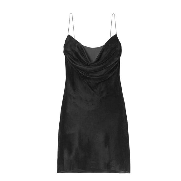 Dion Lee Velvet Architrave Mini Dress Black Size 6 Draped‎ Neckline Tulle Corset - Picture 1 of 14
